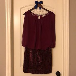 Burgundy/Purple sparkle dress